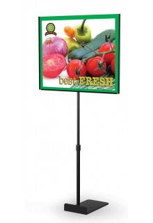 SB3 - 8.5"X11" Horizontal orientation, Telescopic upright, 4"x7" Shovel base 8.5"x11" retail TableTop Sign Holders Metal SignBack
