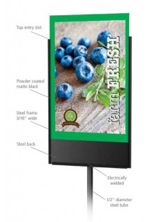 Details of Metal SignBack Details of Metal SignBack countertop pedestal stands