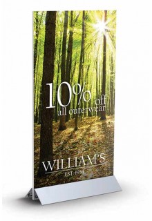 Countertop rigid sign holder Mini Mightee 12 inch long silver Countertop 2-piece metal sign holder clip Mini Mightee 12"