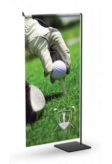 With 12"w x 24"h hemmed fabric banner TableTop Sign Holders - Mini Wire Banner Stand 12"w x 25"h