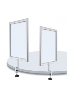 Mount on flat surfaces or round tubes Tabletop sign clamp attaches on flat surfaces or round tubes