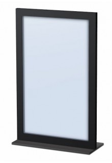 FTTP1 - 7" X 11" Vertical orientation Topper Framettes metal powder-coated black tabletop sign holder