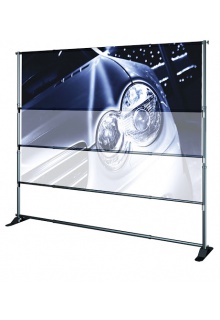 With Snap-On Crossbar Optional crossbar moves up and down for banner height adjustment