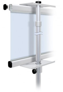 Comes with 4 hanging grippers, shown 2 grippers. Height adjustable retail banner stand