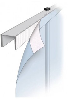 Adhesive Hook/Loop Mounting 24" Telescopic Banner Stand for hemmed banner