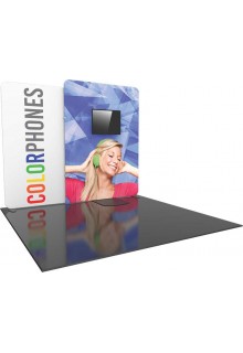 Formulate 10' Designer Series Kit 10 left view Unique 10' backwall with monitor mount