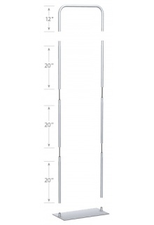 Shock-cord and swaged, spring button construction bungee pole portable banner frame stand