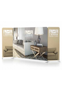 Side wings can be angled Angled wide panoramic view tension fabric backwall frame for tradeshow booth