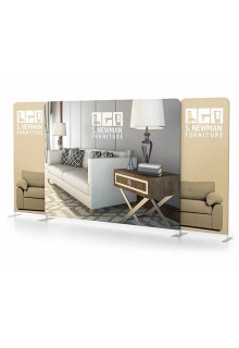 Creates wide panorama fabric wall when set straight 3 panels joined and set straight for 20ft booth backwall