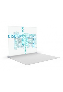 FW108 - 2 bases, and 2 of two section uprights & 2 of two section crossbars Step and repeat fabric backwall display