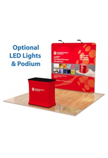 8ft Straight backwall tradeshow kits 8ft Straight backwall with LED lights and Podium