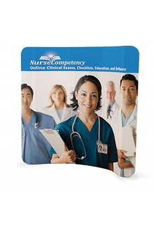 8 ft Curved backwall with tension fabric print 8ft curved backwall