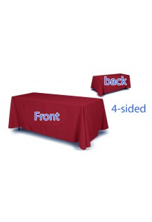 Table throw is 4-sided for complete coverage 4 sided blank table throw for tradeshow