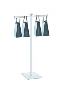 Telescopic pole: Same height as Fixed height pole, but more portable. Shopping Bag Stand