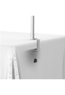 Clamp is not welded to the upright pole and it can be mounted on any side of table Tradeshow table presentation clamp bracket