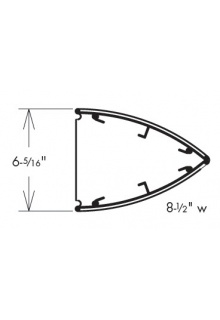 All models have 8-1/2" wide curved face/end cap All models have 8-1/2" wide curved face/end cap