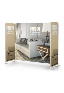 End panel set angled Configurable tube frame Scenic Fabric backwall for 20' tradeshow booth
