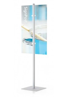 With silver panel grippers Rigid sign board display stand with panel grippers