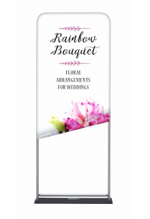 Tension fabric slips over the tubular frame banner stand Tension fabric slips over the tubular banner stand