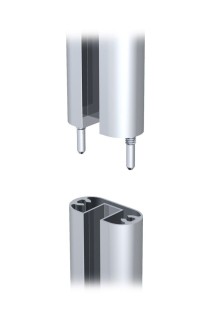 Two-section upright for easy shipping and assembly Two-piece aluminum upright sections 7ft